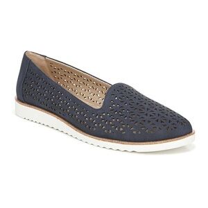 Life Stride Velocity Zamora Perforated Geometric Cut Out Navy Blue Loafers